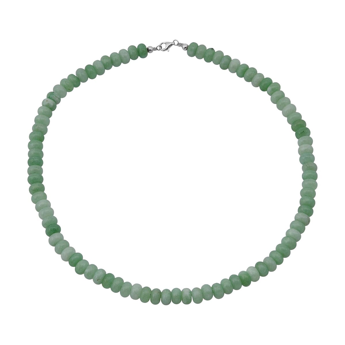 Green Quartz 234.70 ctw Beaded Necklace in Sterling Silver 18 Inches image number 0