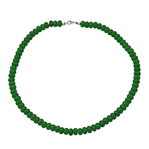 Green Onyx 223.90 ctw Beaded Necklace in Sterling Silver 18 Inches