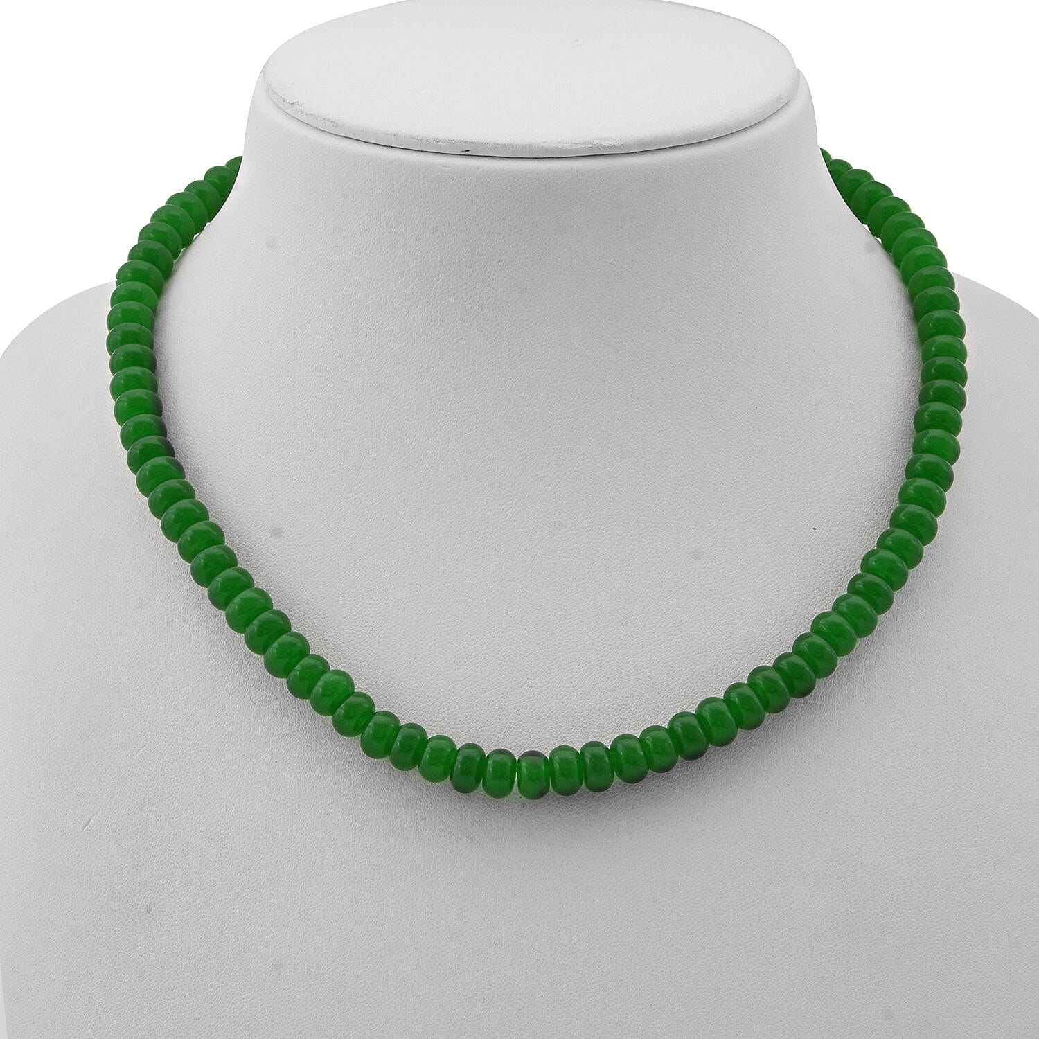 Green Onyx 223.90 ctw Beaded Necklace in Sterling Silver 18 Inches