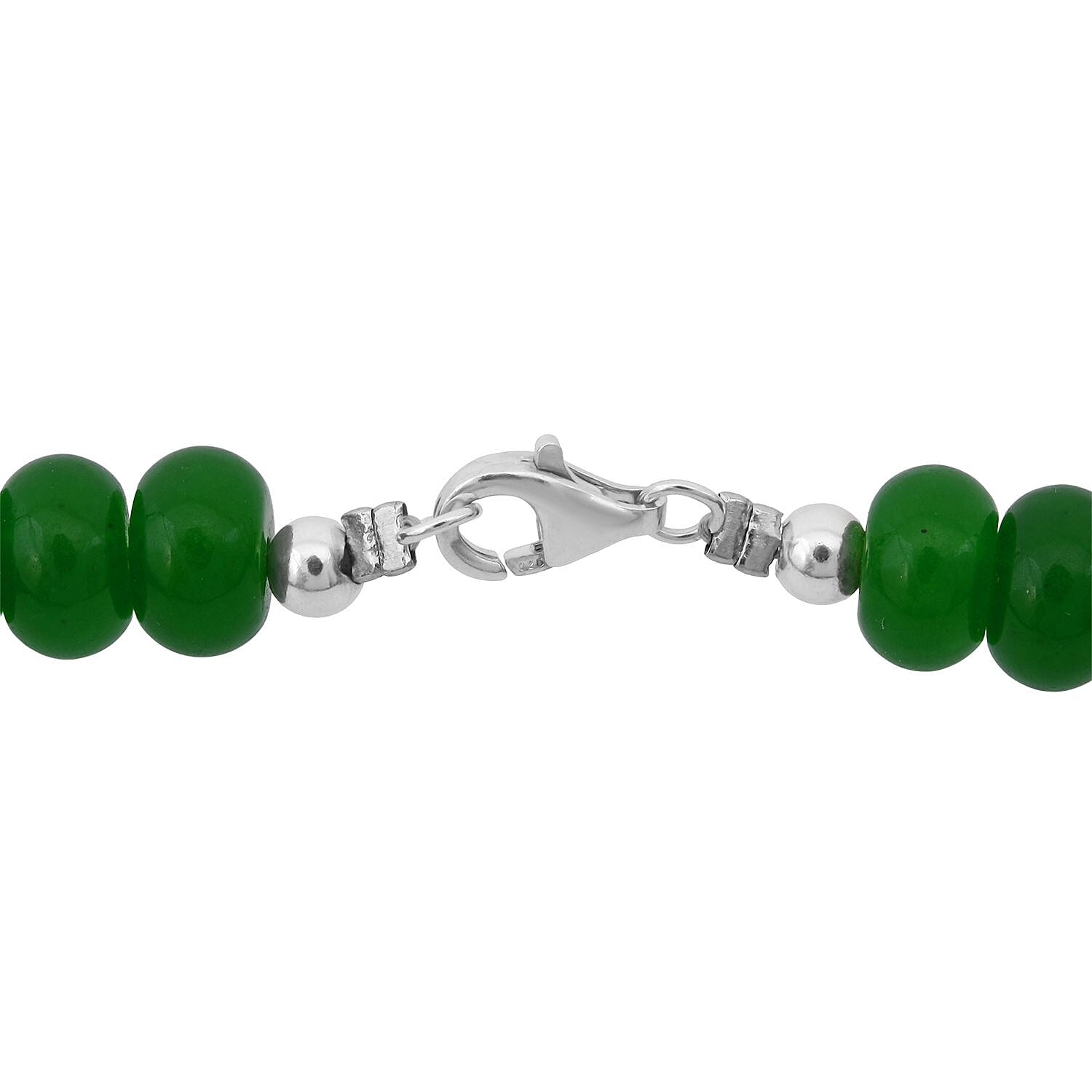 Green Onyx 223.90 ctw Beaded Necklace in Sterling Silver 18 Inches