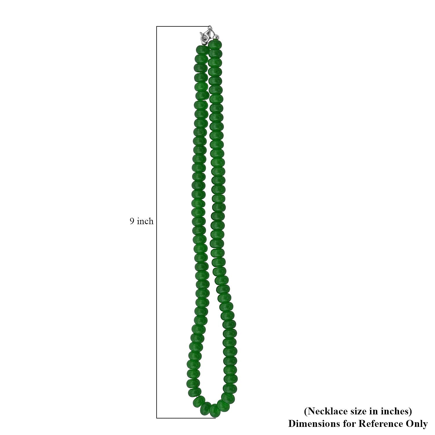 Green Onyx 223.90 ctw Beaded Necklace in Sterling Silver 18 Inches