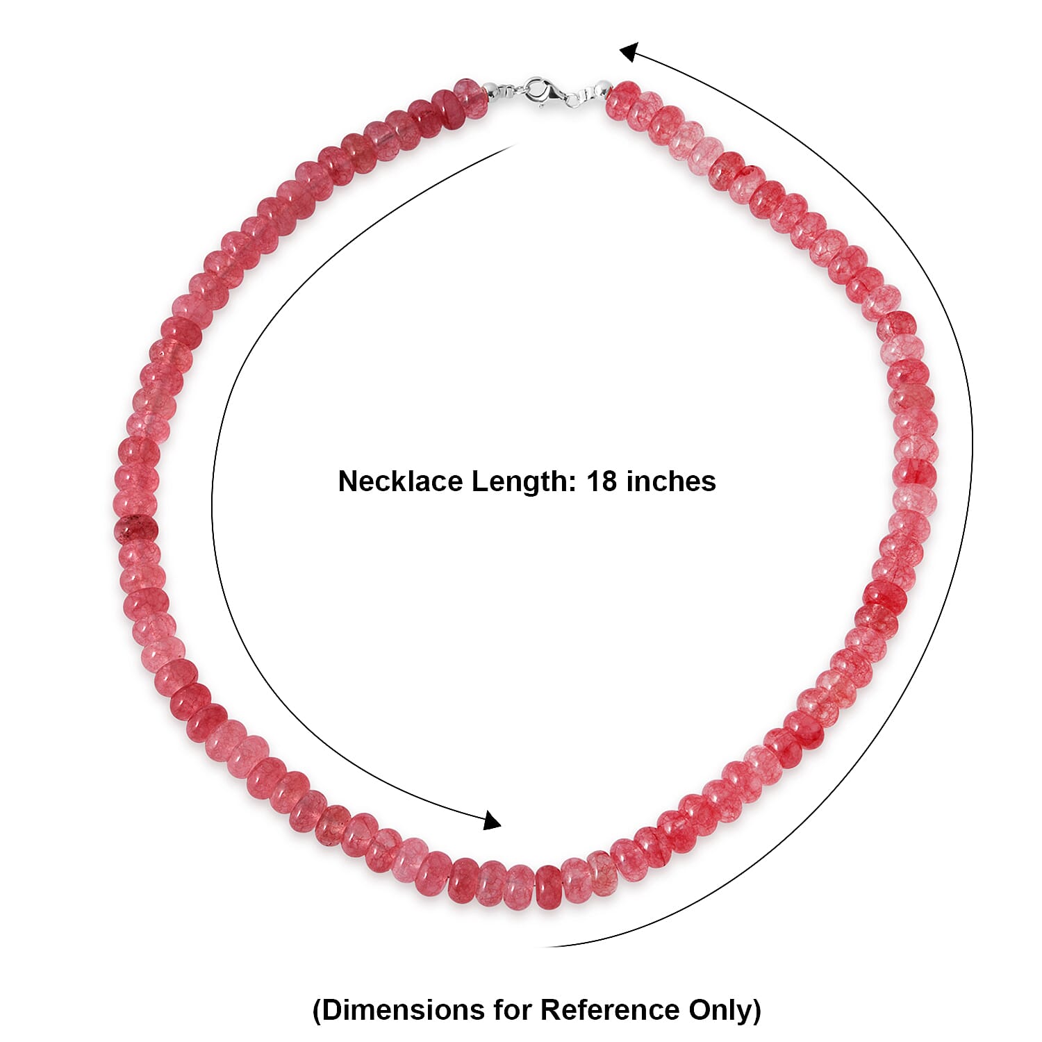 Strawberry Quartz 345.00 ctw Beaded Necklace in Sterling Silver (18 Inches)