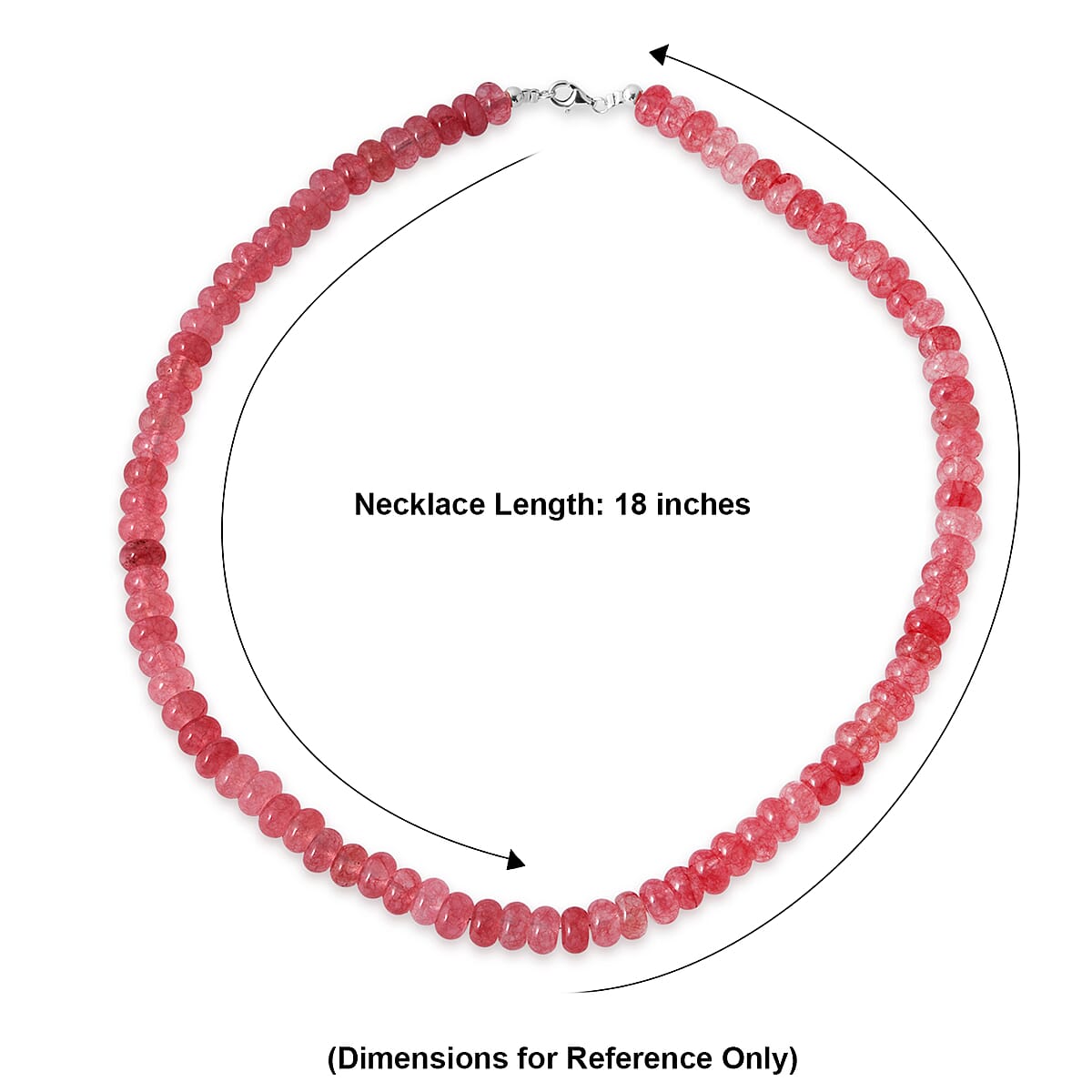 Strawberry Quartz 345.00 ctw Beaded Necklace in Sterling Silver (18 Inches) image number 5