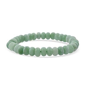  Green Quartz Beaded 105.00 ctw Stretch Bracelet 