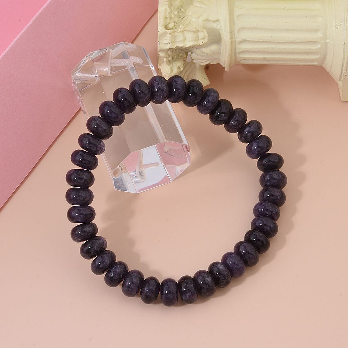  Purple Quartz Beaded 105.80 ctw Stretch Bracelet  image number 1