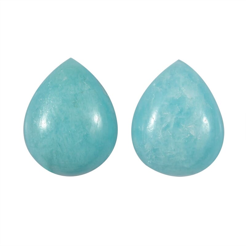 Amazonite Set of 2 (Pear 10x8 mm) 3.50 ctw Loose Gemstone
