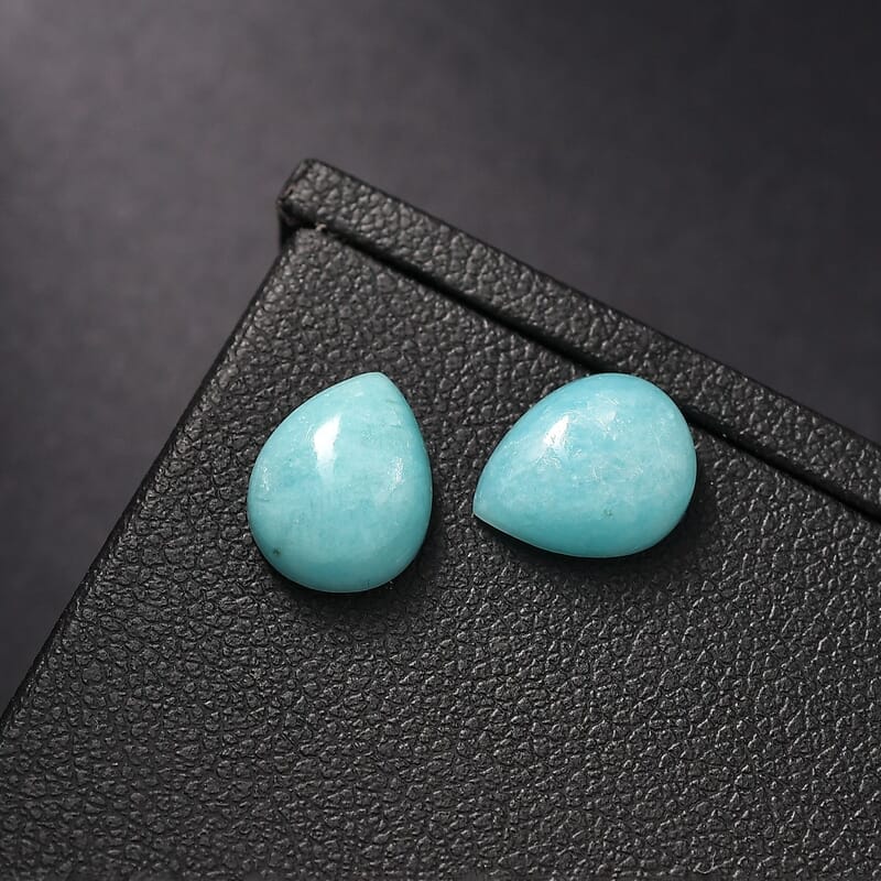 Amazonite Set of 2 (Pear 10x8 mm) 3.50 ctw Loose Gemstone