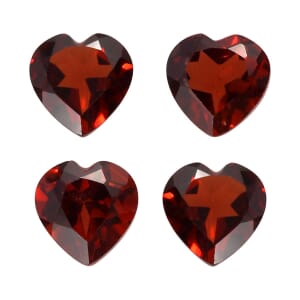 Mozambique Garnet Set of 4 (Hrt 5 mm) 2.18 ctw Loose Gemstone