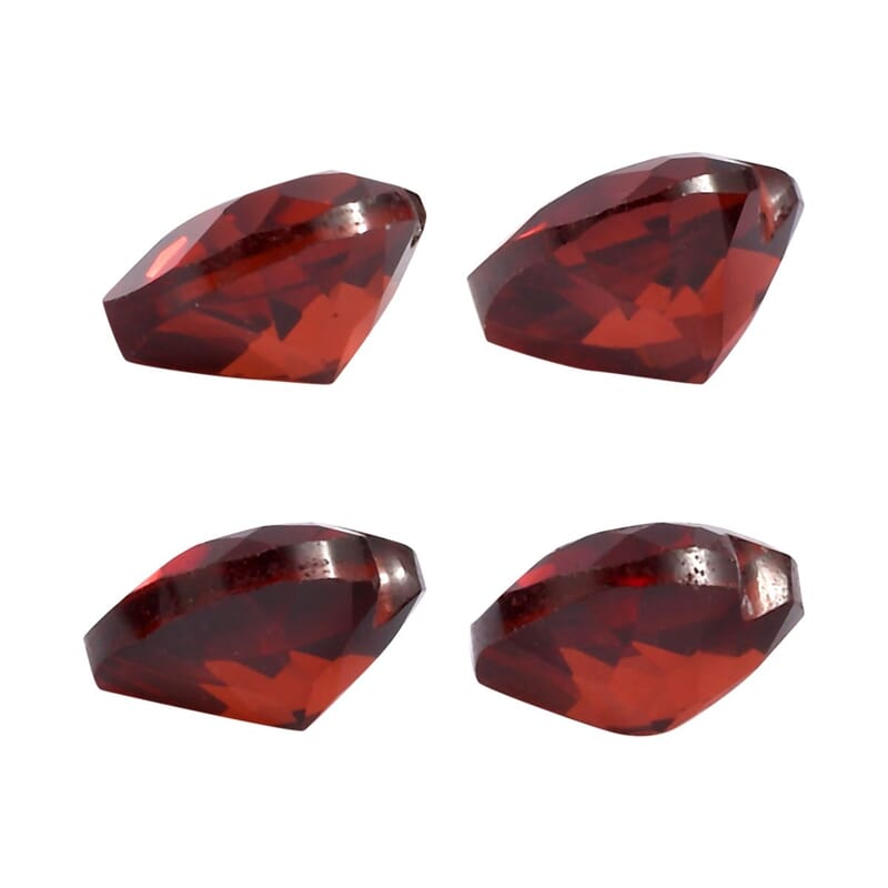 Mozambique Garnet Set of 4 (Hrt 5 mm) 2.18 ctw Loose Gemstone