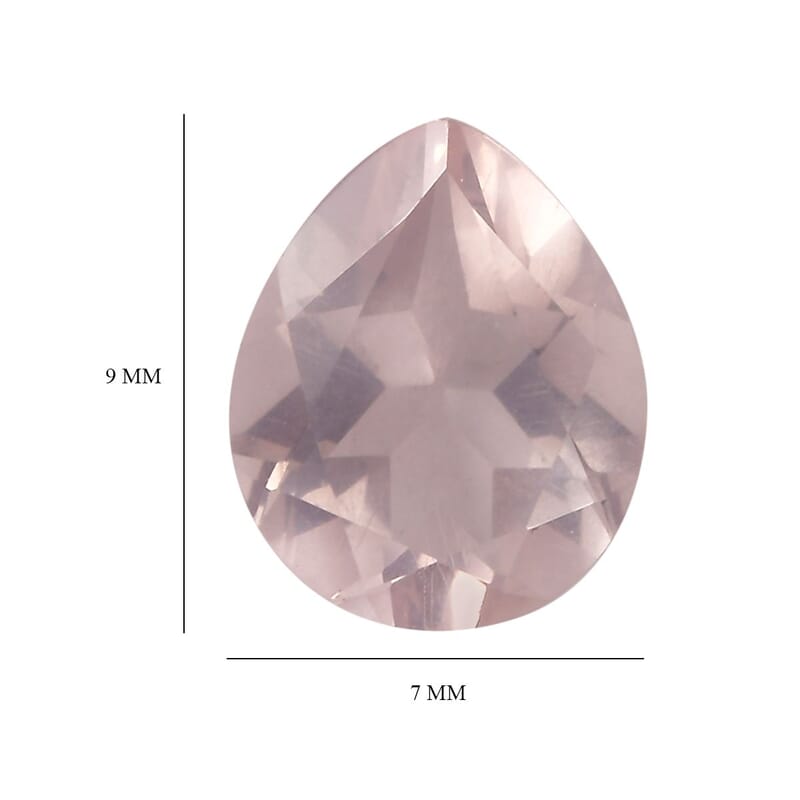 Galilea Rose Quartz Set of 2 (Pear 9x7 mm) 2.67 ctw Loose Gemstone