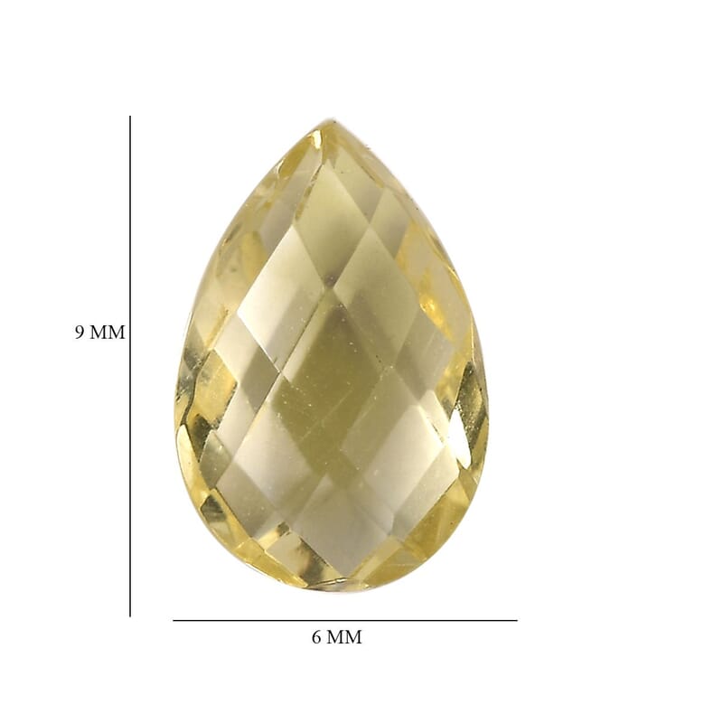 Lemon Quartz Set of 2 (Pear 9x6 mm) 2.45 ctw Loose Gemstone