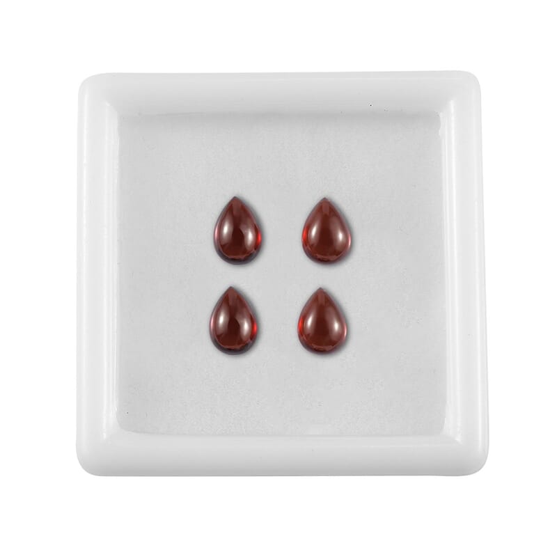 Mozambique Garnet Set of 4 (Pear 7x5 mm) 3.08 ctw Loose Gemstone