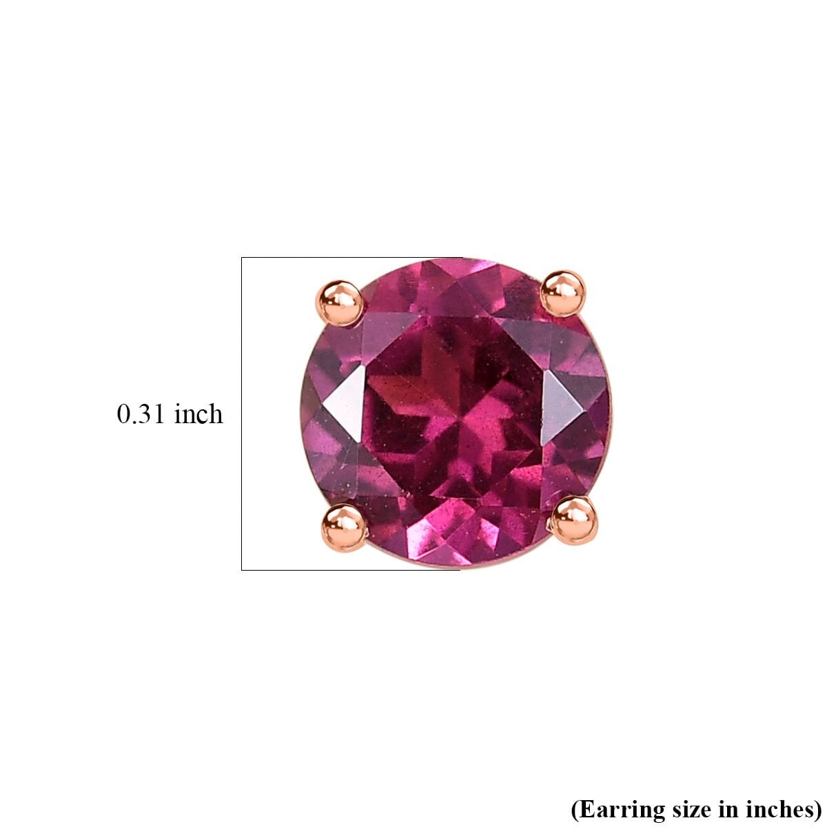 D'Joy Tanzanian Wine Garnet 2.40 ctw Solitaire Stud Earrings in 18K Vermeil Rose Gold Over Sterling Silver image number 5