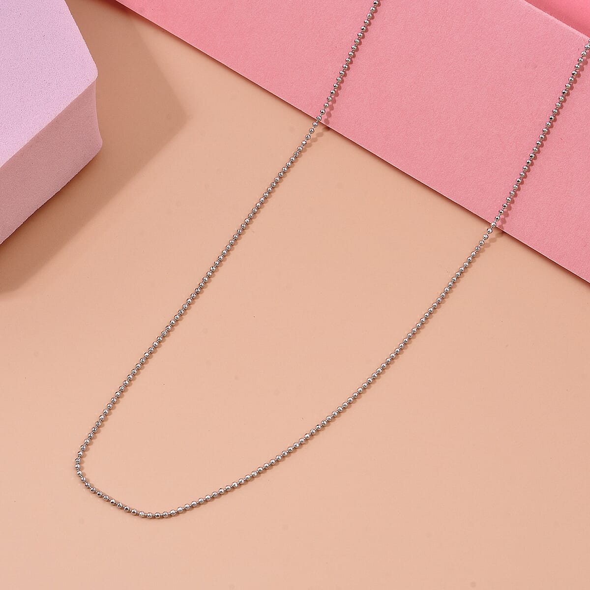 Beaded Chain Necklace in 950 Platinum 3 Grams 20 Inches image number 1