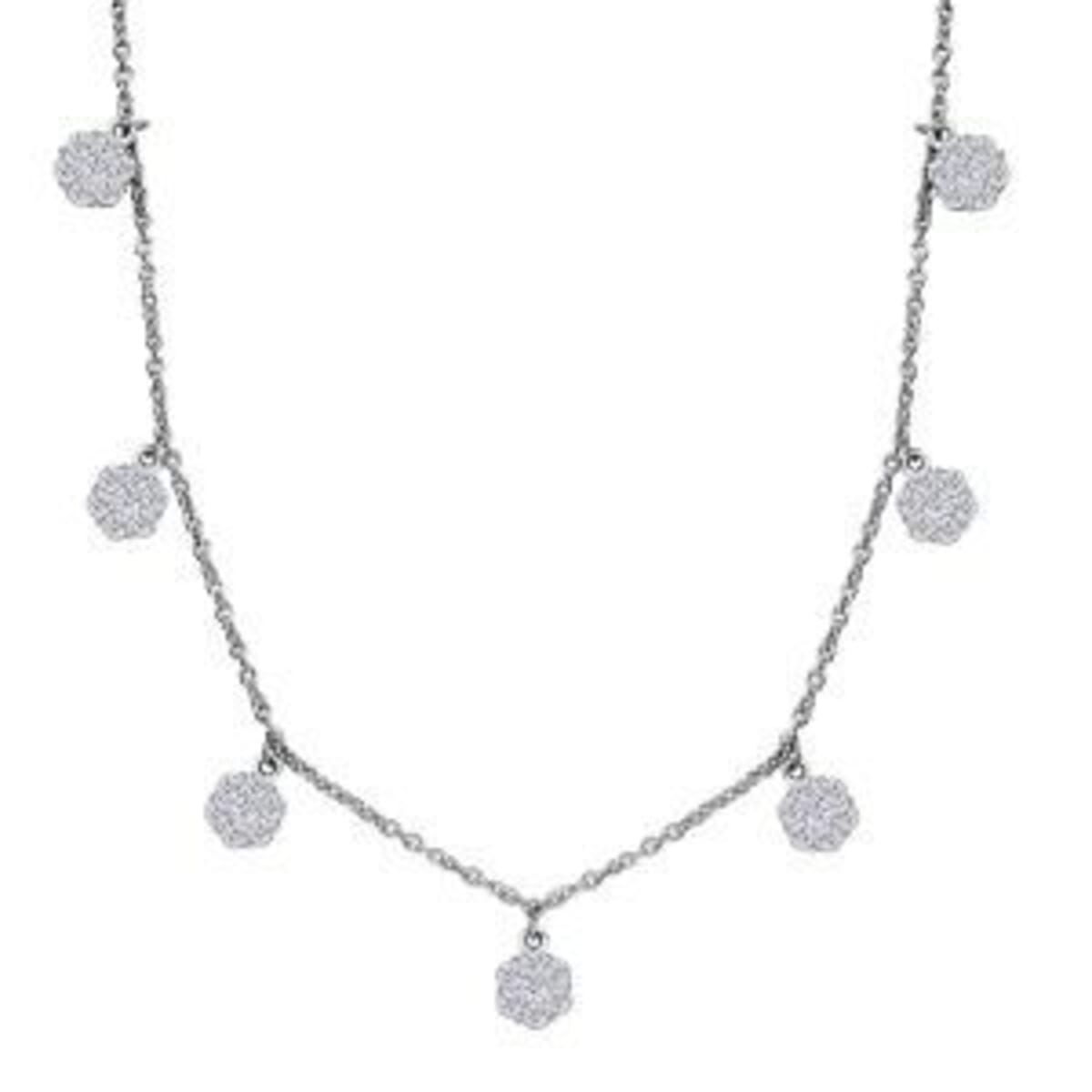 Luxuriant Lab Grown Diamond G-H SI 2.00 ctw Necklace in Rhodium Over Sterling Silver 18 Inches image number 0
