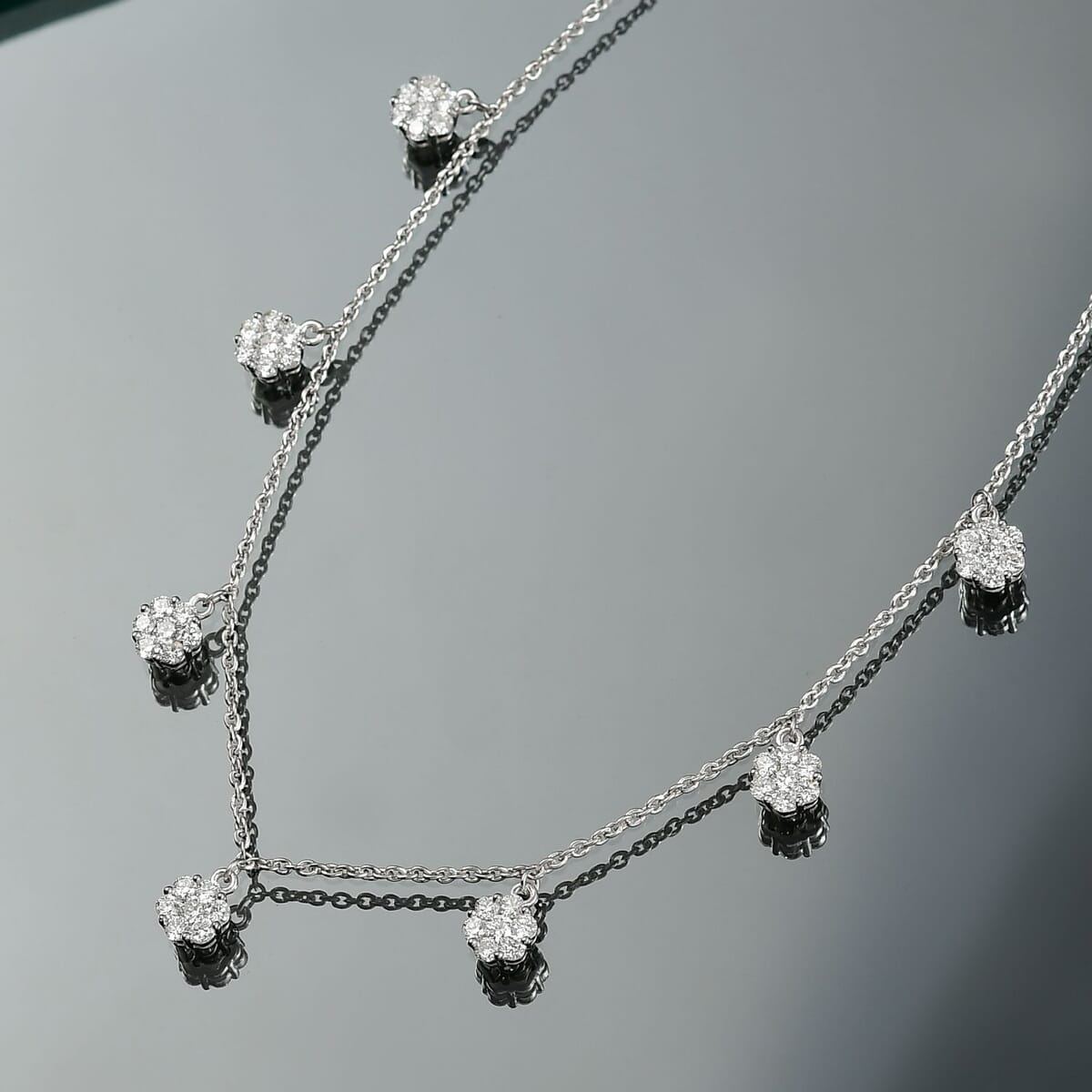 Luxuriant Lab Grown Diamond G-H SI 2.00 ctw Necklace in Rhodium Over Sterling Silver 18 Inches image number 1