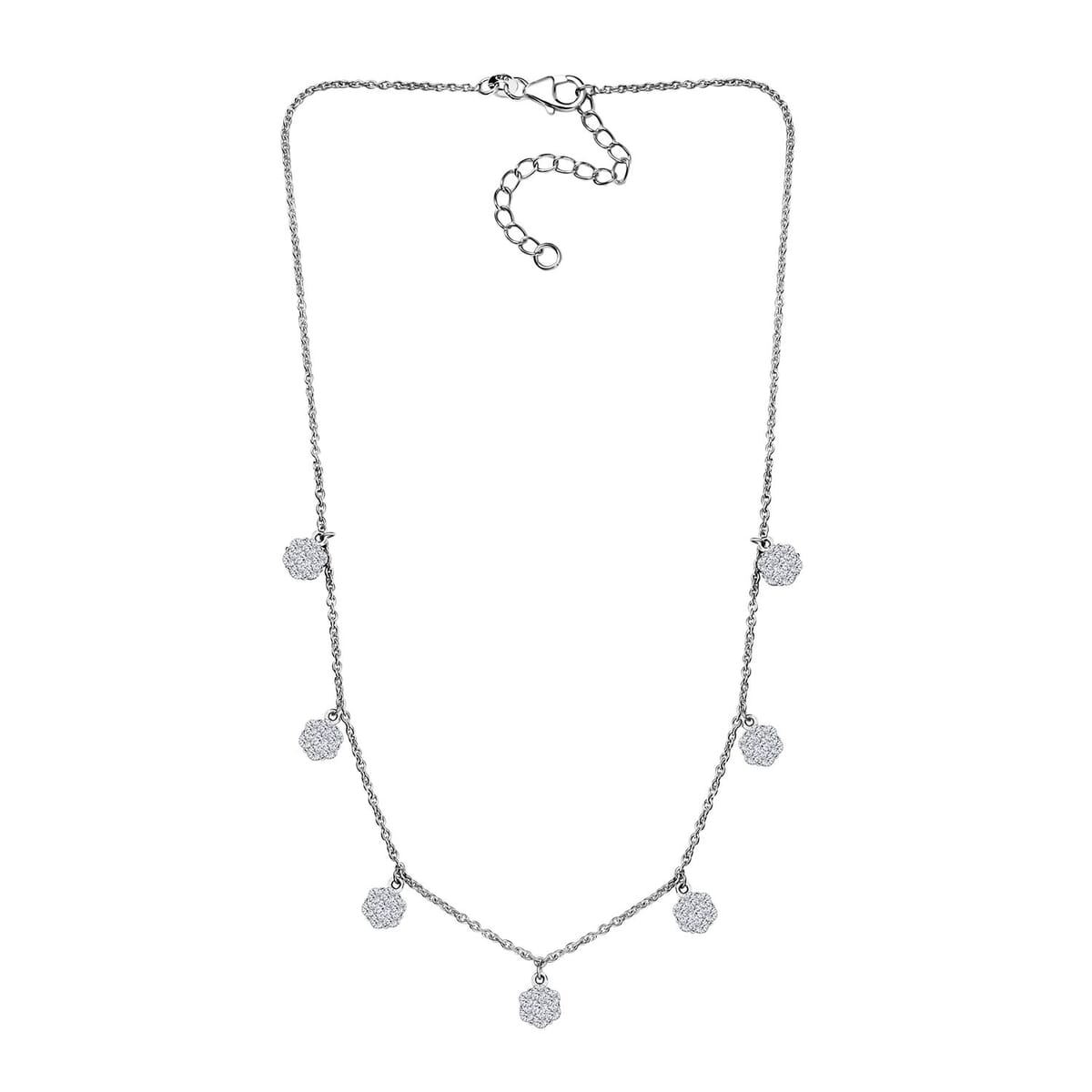 Luxuriant Lab Grown Diamond G-H SI 2.00 ctw Necklace in Rhodium Over Sterling Silver 18 Inches image number 3