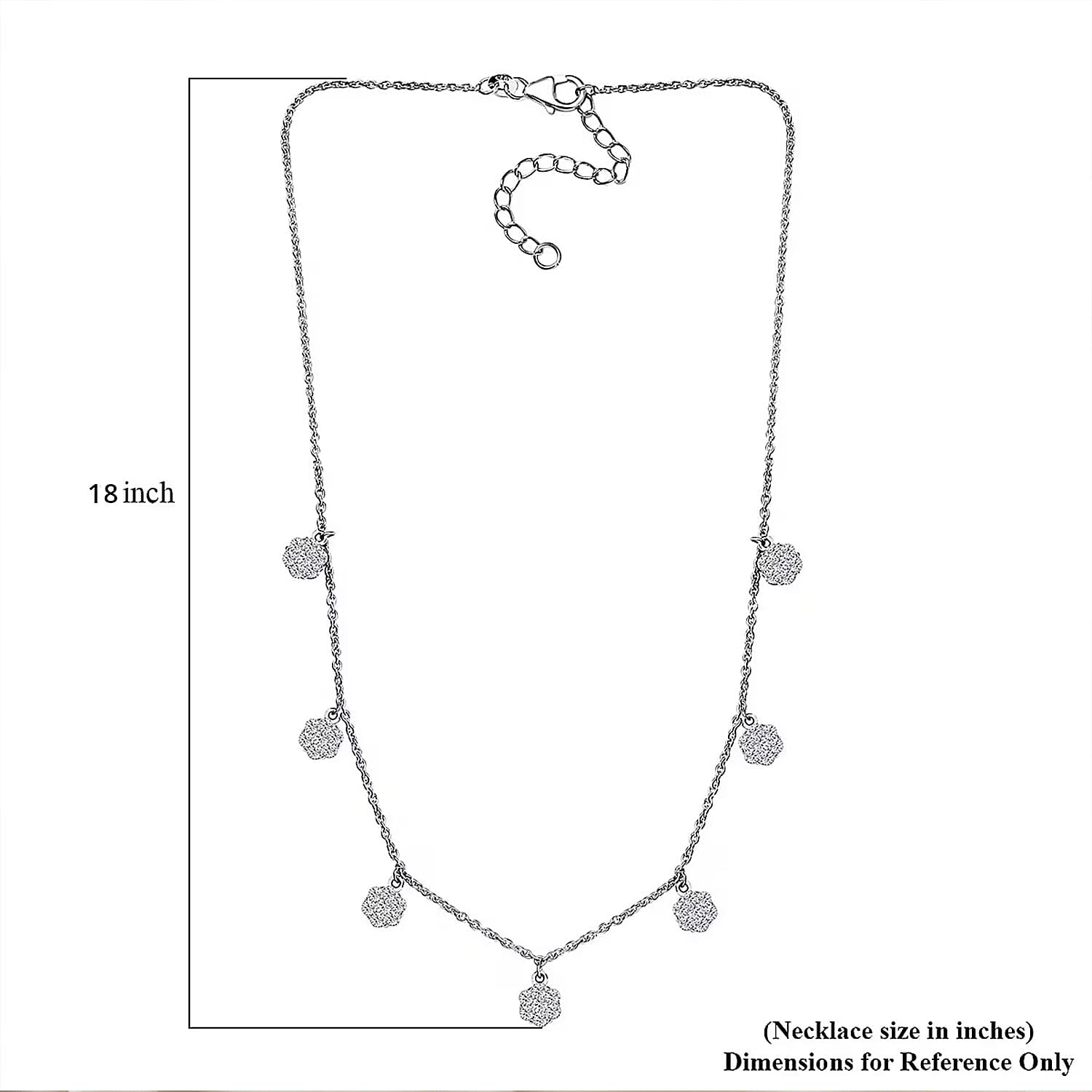 Luxuriant Lab Grown Diamond G-H SI 2.00 ctw Station Necklace in Rhodium Over Sterling Silver 18 Inches