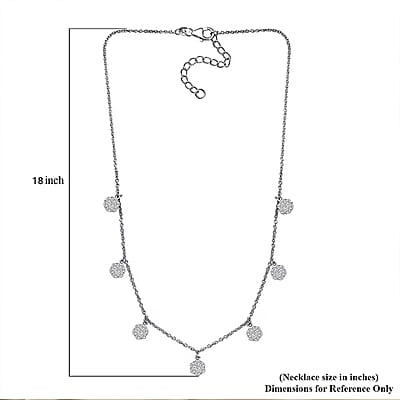Luxuriant Lab Grown Diamond G-H SI 2.00 ctw Station Necklace in Rhodium Over Sterling Silver 18 Inches