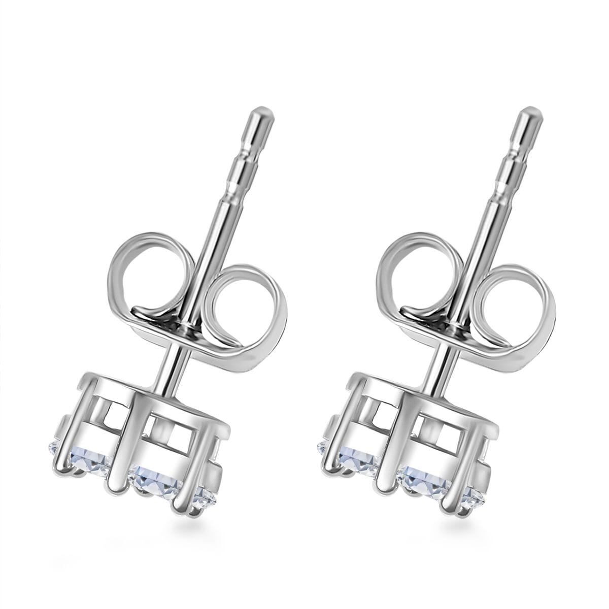 Luxuriant Lab Grown Diamond G-H SI 0.50 ctw Earrings in Rhodium Over Sterling Silver image number 3