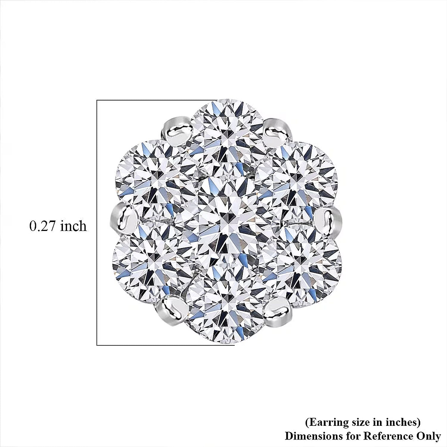 Luxuriant Lab Grown Diamond G-H SI 0.50 ctw Blossom Earrings in Rhodium Over Sterling Silver