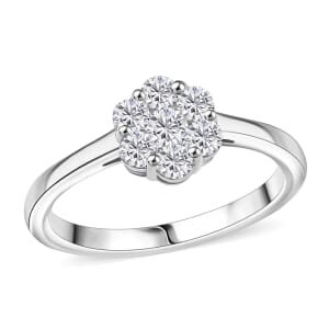 Luxuriant Lab Grown Diamond G-H SI 0.50 ctw Ring in Rhodium Over Sterling Silver (Size 10.0) 