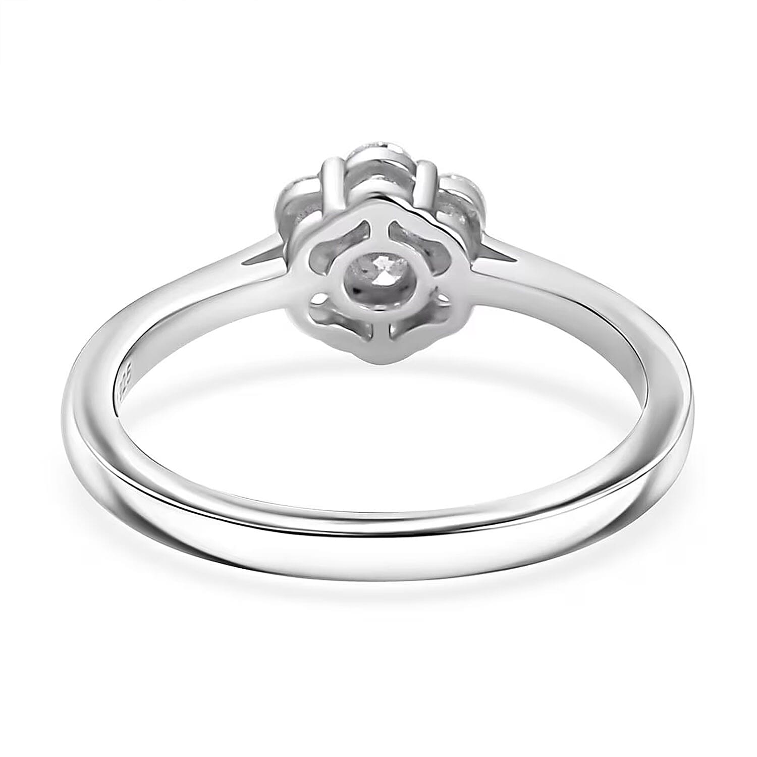 Luxuriant Lab Grown Diamond G-H SI 0.50 ctw Blossom Ring in Rhodium Over Sterling Silver (Size 10.0) 