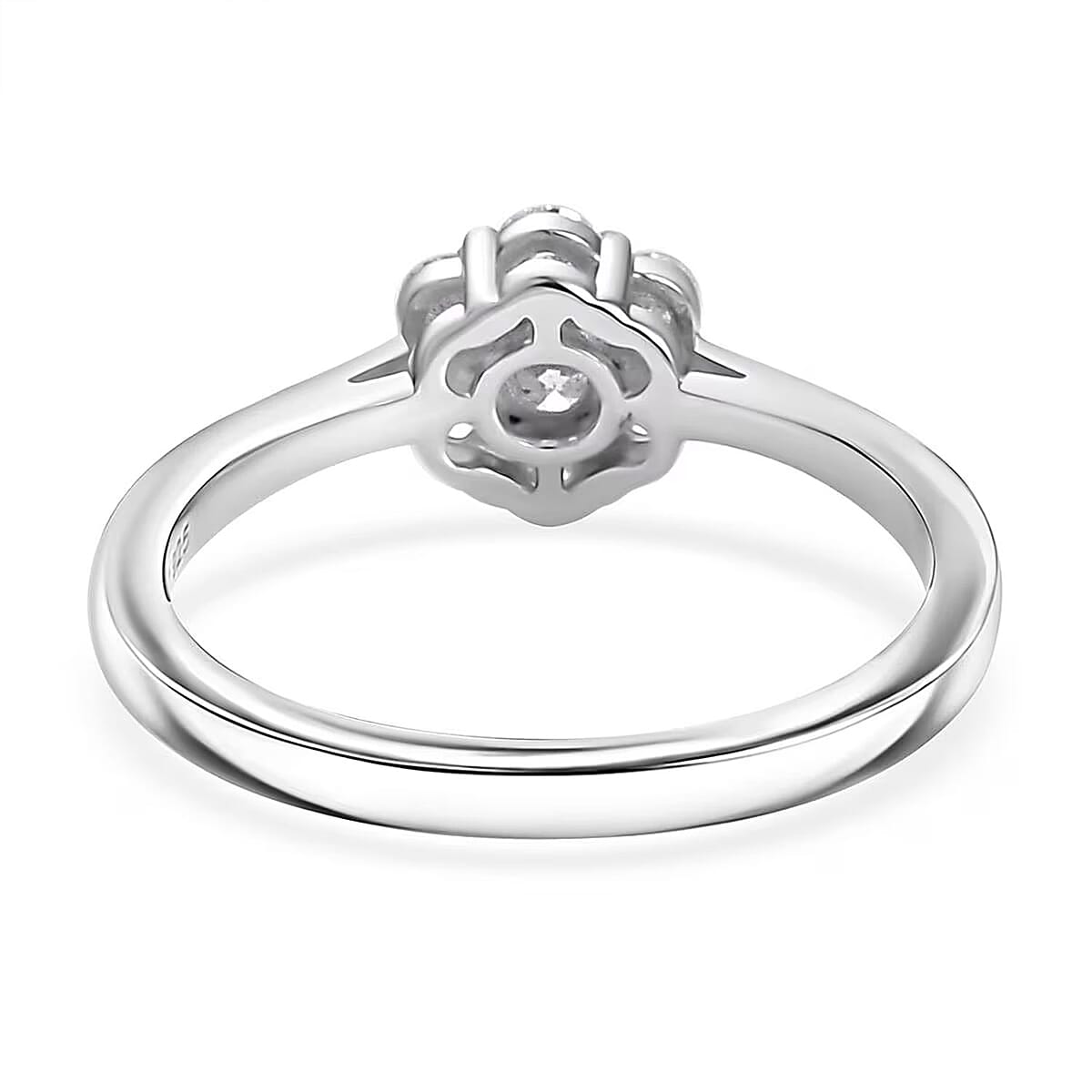 Luxuriant Lab Grown Diamond G-H SI 0.50 ctw Blossom Ring in Rhodium Over Sterling Silver (Size 5.0)  image number 7