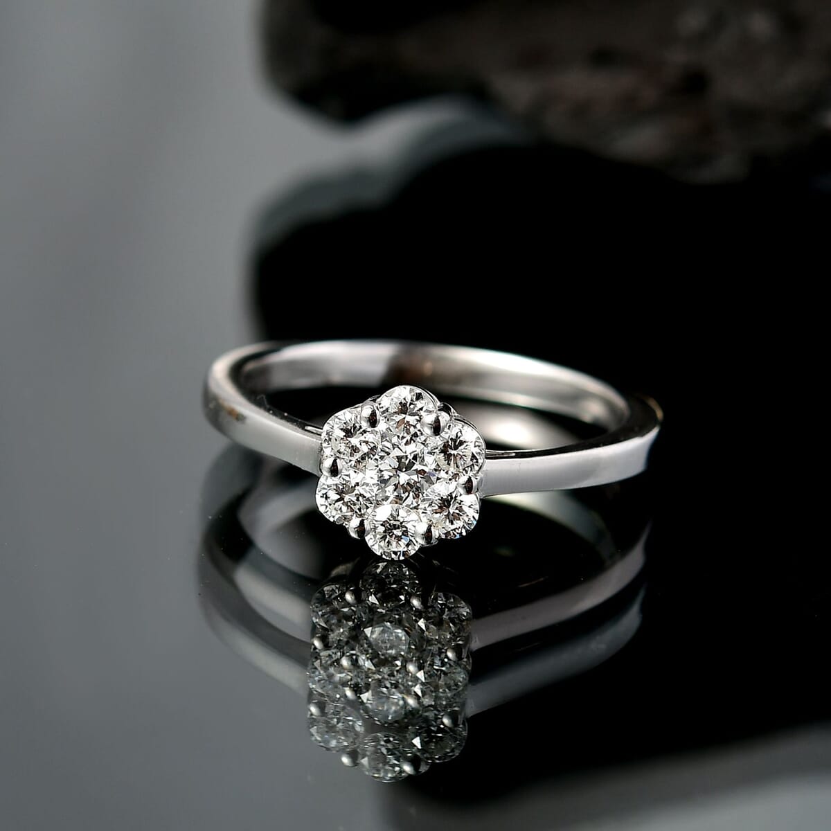 Luxuriant Lab Grown Diamond G-H SI 0.50 ctw Ring in Rhodium Over Sterling Silver (Size 6.0)  image number 1