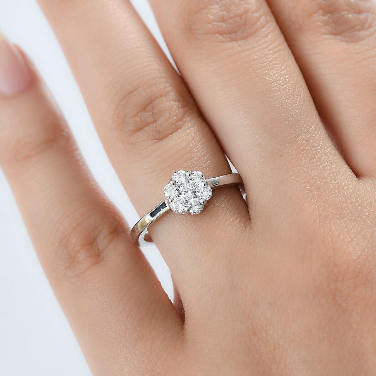Luxuriant Lab Grown Diamond G-H SI 0.50 ctw Ring in Rhodium Over Sterling Silver (Size 6.0)  image number 2