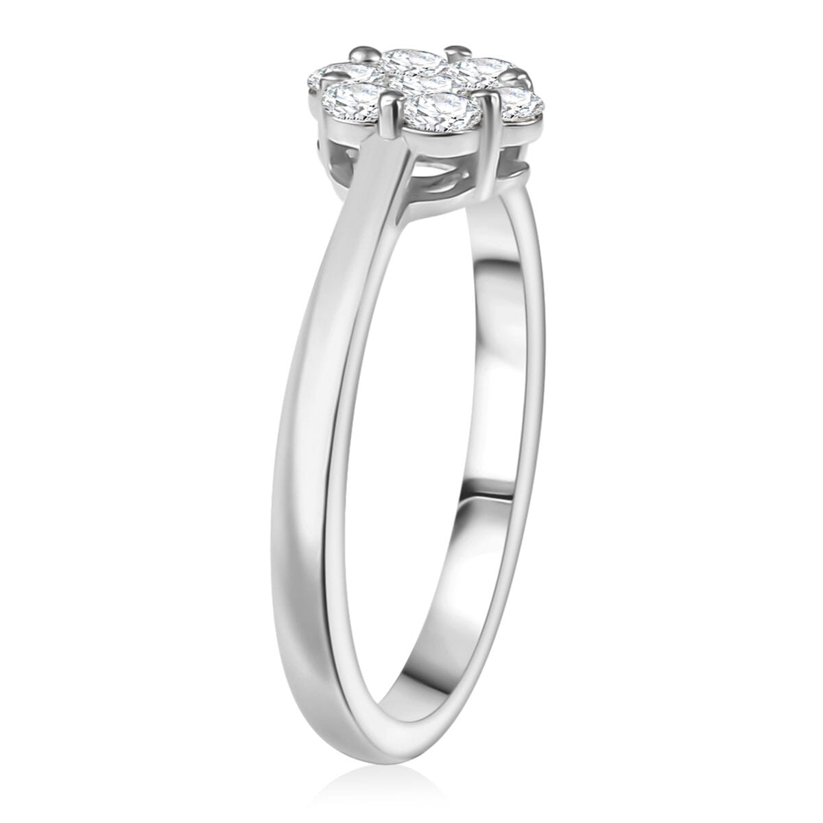 Luxuriant Lab Grown Diamond G-H SI 0.50 ctw Ring in Rhodium Over Sterling Silver (Size 6.0)  image number 3