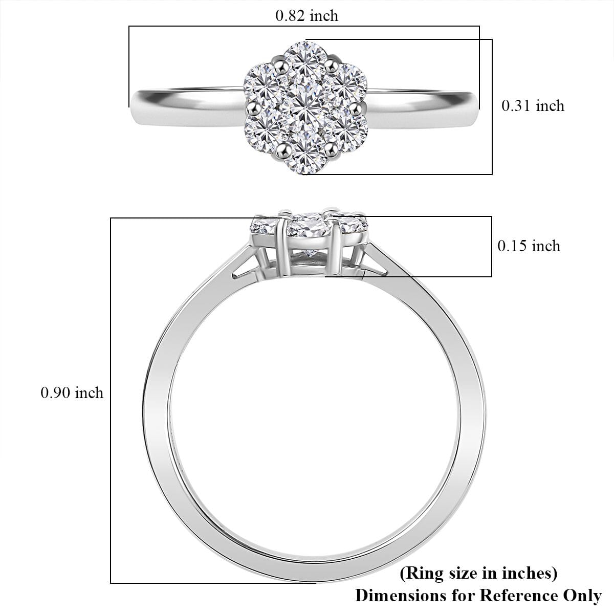 Luxuriant Lab Grown Diamond G-H SI 0.50 ctw Ring in Rhodium Over Sterling Silver (Size 6.0)  image number 5