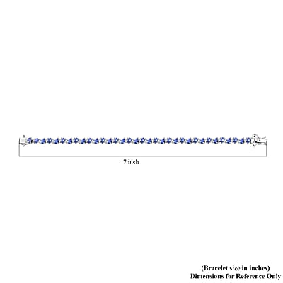 D'Joy Tanzanite and Moissanite 7.10 ctw Floral Vines Bracelet in Rhodium Over Sterling Silver (6.50 In)