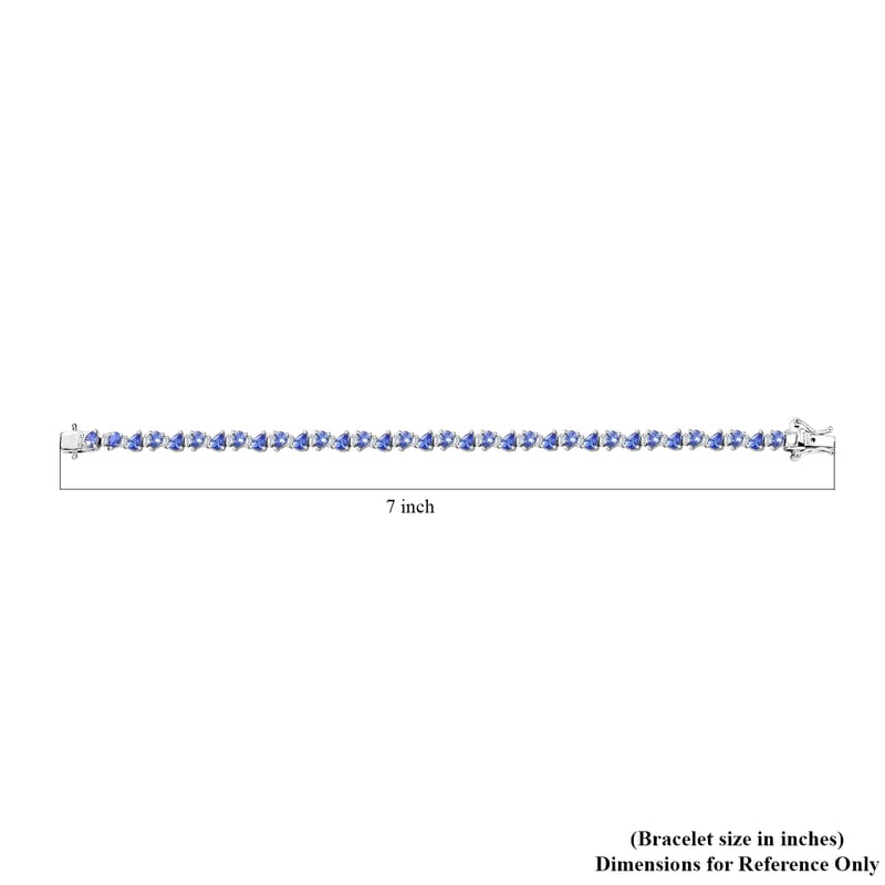 D'Joy Tanzanite and Moissanite 7.10 ctw Floral Vines Bracelet in Rhodium Over Sterling Silver (6.50 In)