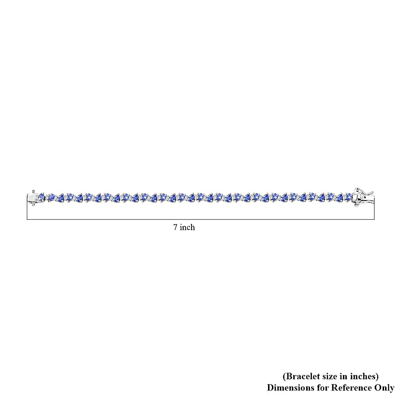 D'Joy Tanzanite and Moissanite 7.10 ctw Floral Vines Bracelet in Rhodium Over Sterling Silver (6.50 In)