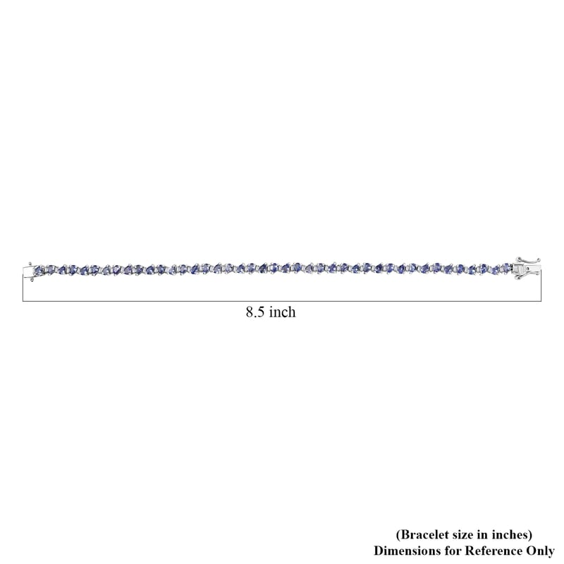 D'Joy Tanzanite and Moissanite 8.55 ctw Floral Vines Bracelet in Rhodium Over Sterling Silver (8.00 In)