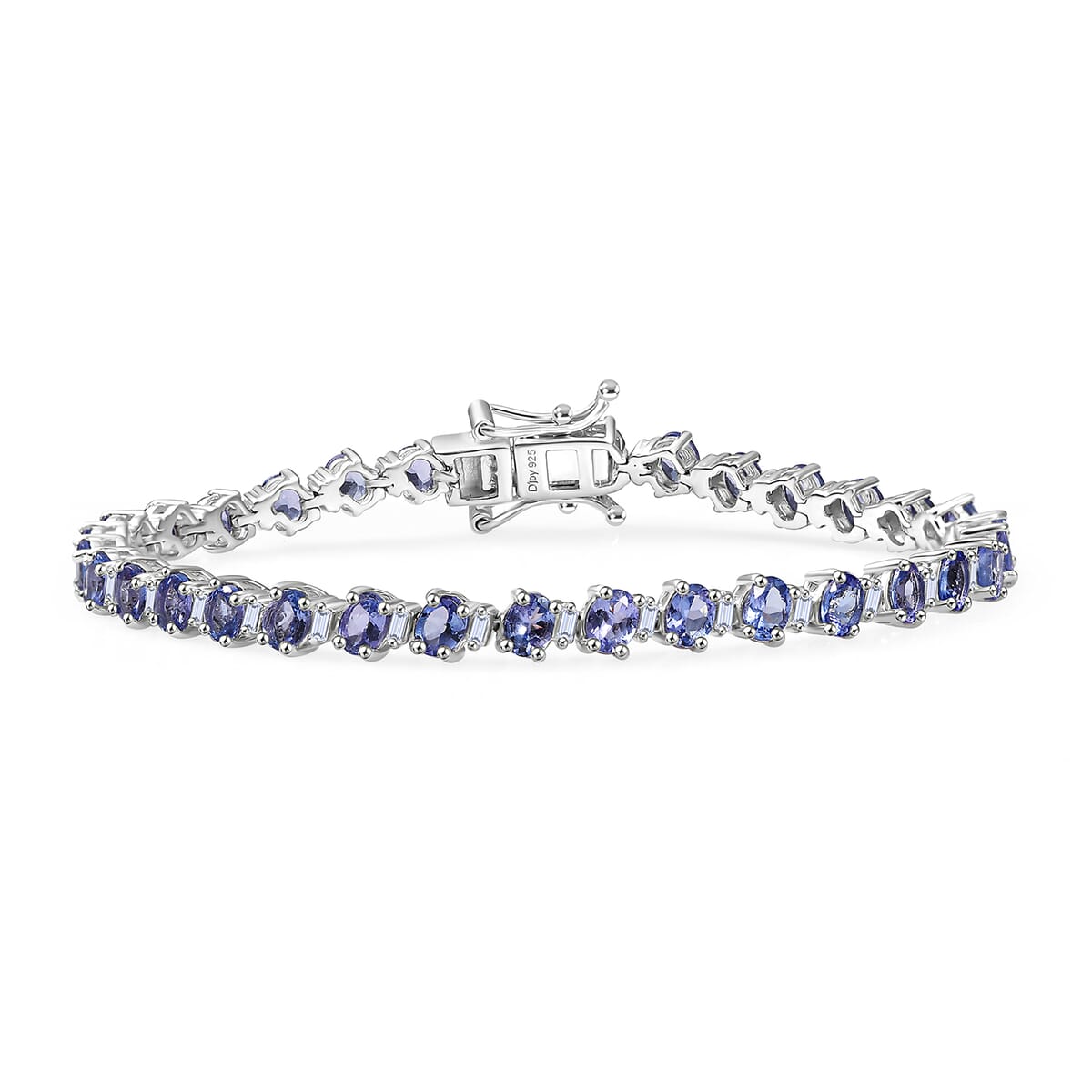 D'Joy Tanzanite and Moissanite 7.25 ctw Floral Vines Bracelet in Rhodium Over Sterling Silver (6.50 In) image number 0