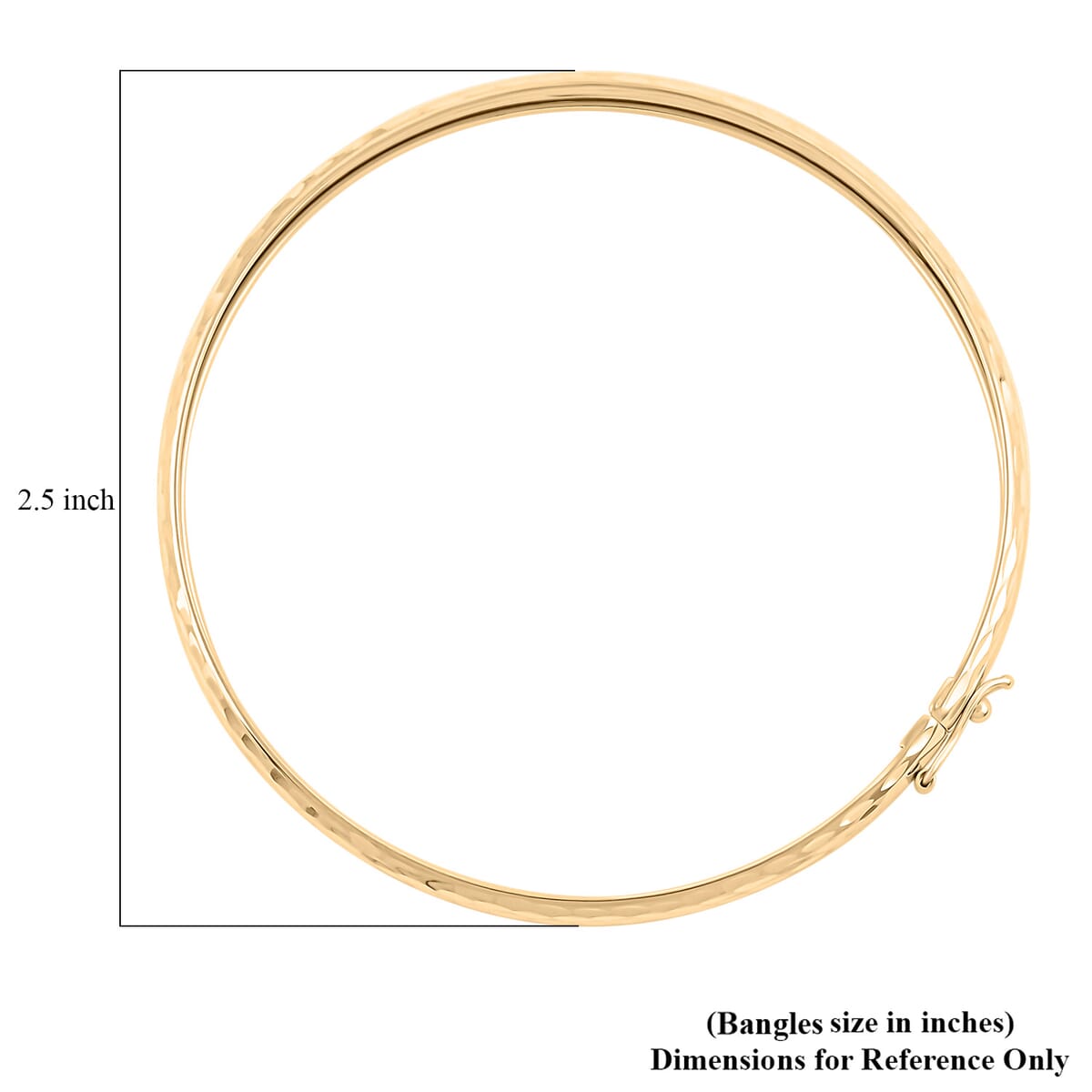 Italian 10K Yellow Gold Diamond-Cut Hinged Bangle Bracelet (7.25 In) 3.6 Grams image number 4
