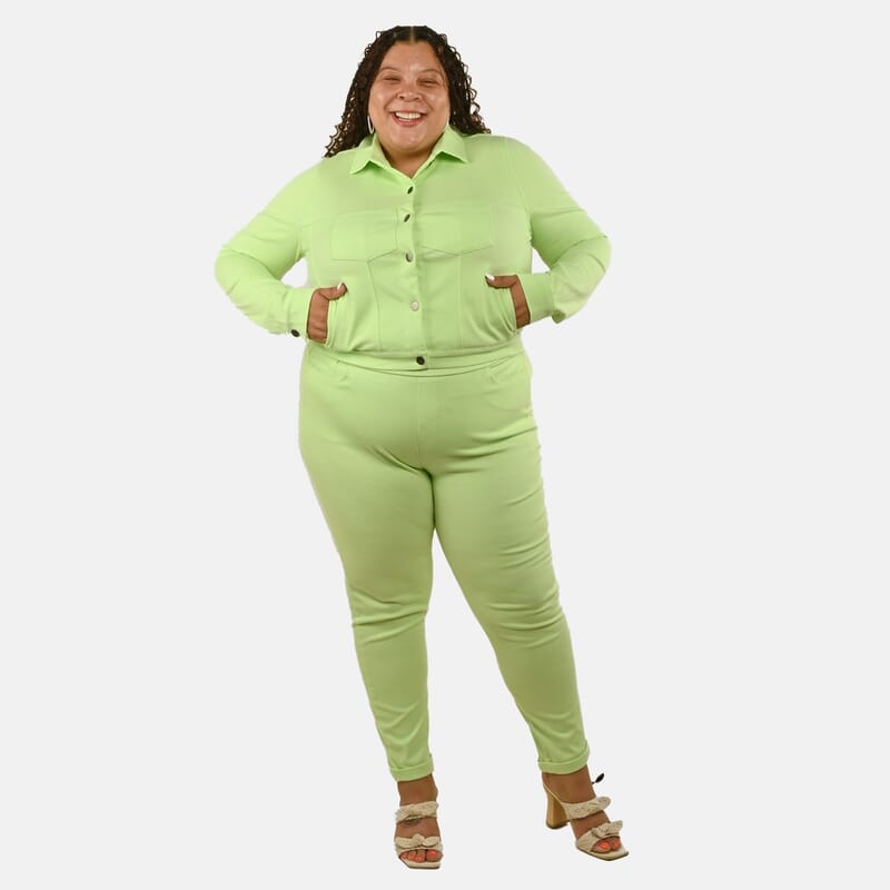 Comfort Oasis Paradise Green Cotton Blend Stretch Knit Jacket - XS