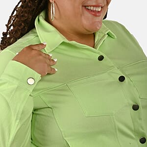 Comfort Oasis Paradise Green Cotton Blend Stretch Knit Jacket - S