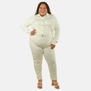 Comfort Oasis Coconut Milk Cotton Blend Stretch Knit Pant -L