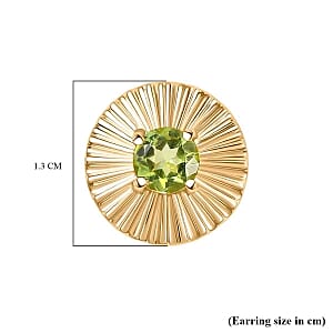 Peridot Fancy 1.00 ctw Earrings in Vermeil YG Over Sterling Silver