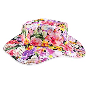 Multi Floral Cotton Poplin Woven Bucket Hat - One Size Fits Most