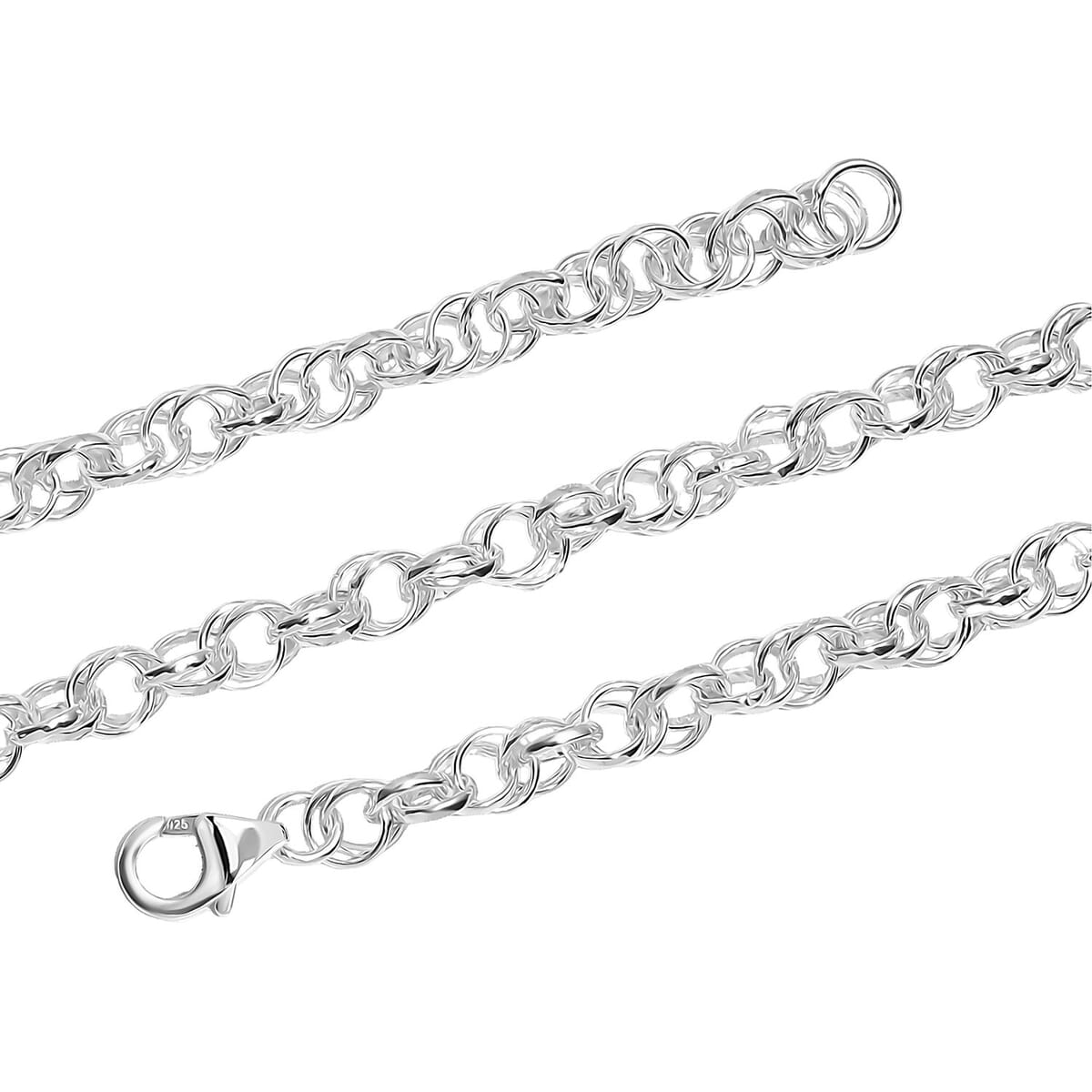Link Chain Necklace in Sterling Silver 20 Inches 18.15 Grams image number 3