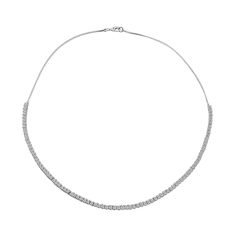 Luxuriant Lab Grown Diamond G-H SI 4.00 ctw Necklace in Rhodium Over Sterling Silver 18 Inches