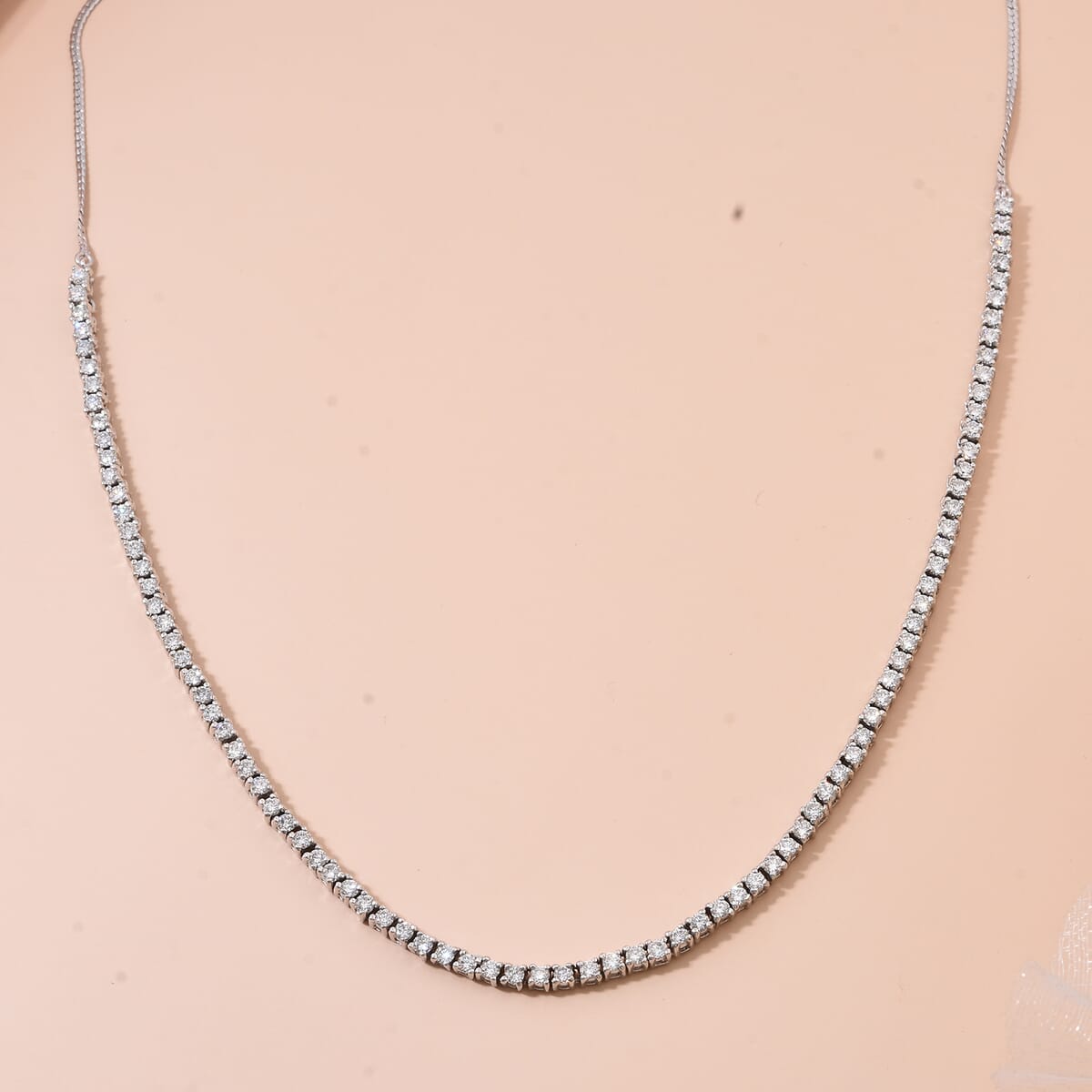 Luxuriant Lab Grown Diamond G-H SI 4.00 ctw Necklace in Rhodium Over Sterling Silver 18 Inches (Del. In 10-12 Days) image number 1
