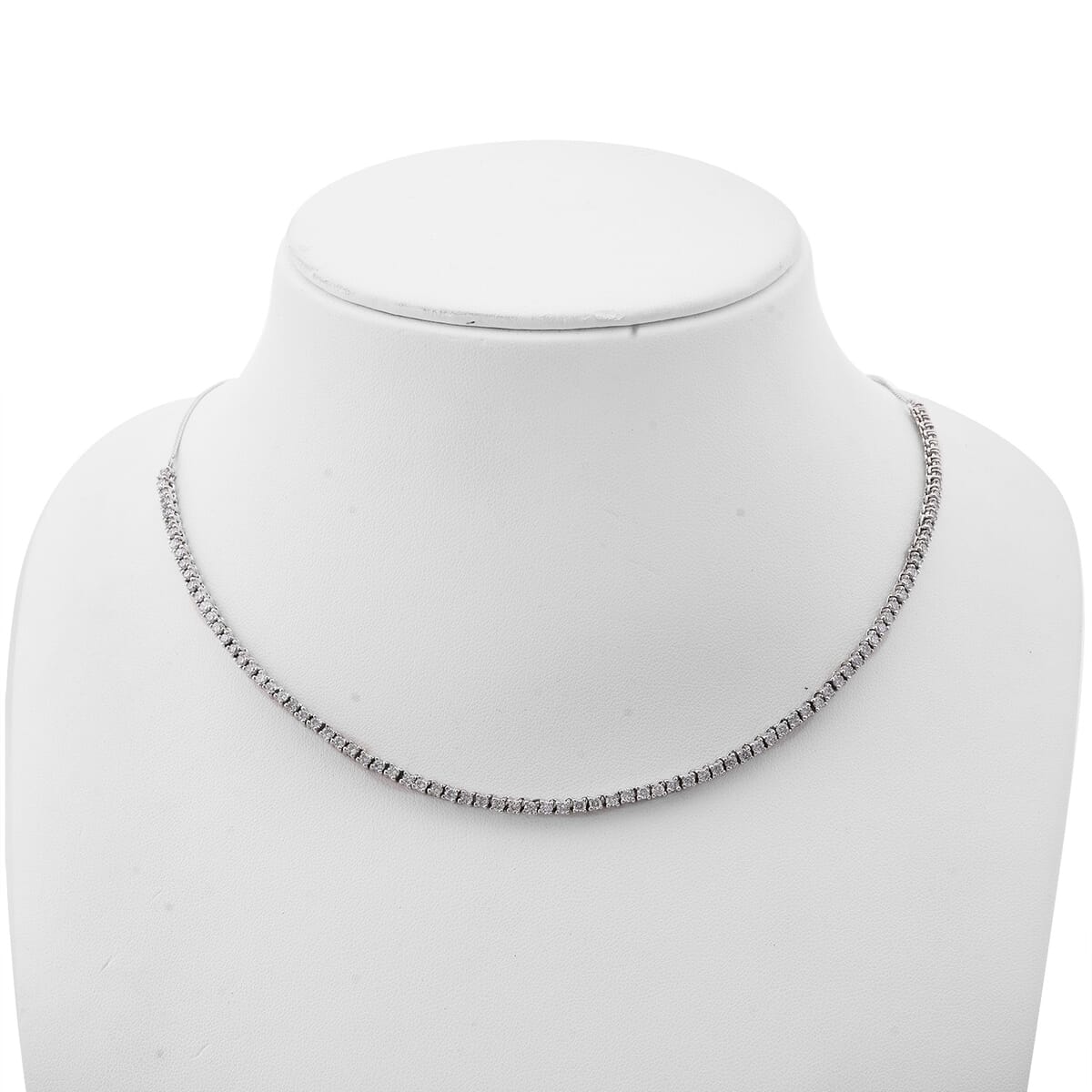 Luxuriant Lab Grown Diamond G-H SI 4.00 ctw Necklace in Rhodium Over Sterling Silver 18 Inches (Del. In 10-12 Days) image number 2