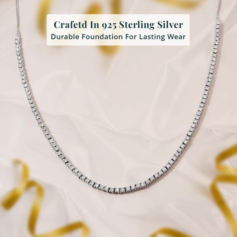 Luxuriant Lab Grown Diamond G-H SI 4.00 ctw Necklace in Rhodium Over Sterling Silver 18 Inches