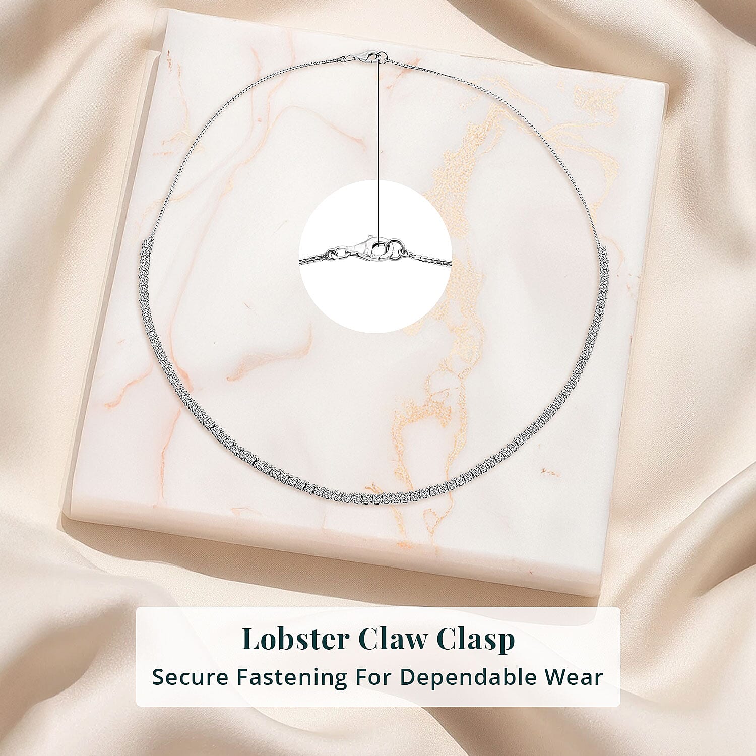 Luxuriant Lab Grown Diamond G-H SI 4.00 ctw Necklace in Rhodium Over Sterling Silver 18 Inches (Del. In 10-12 Days)