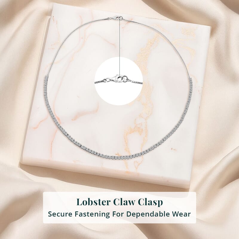 Luxuriant Lab Grown Diamond G-H SI 4.00 ctw Necklace in Rhodium Over Sterling Silver 18 Inches